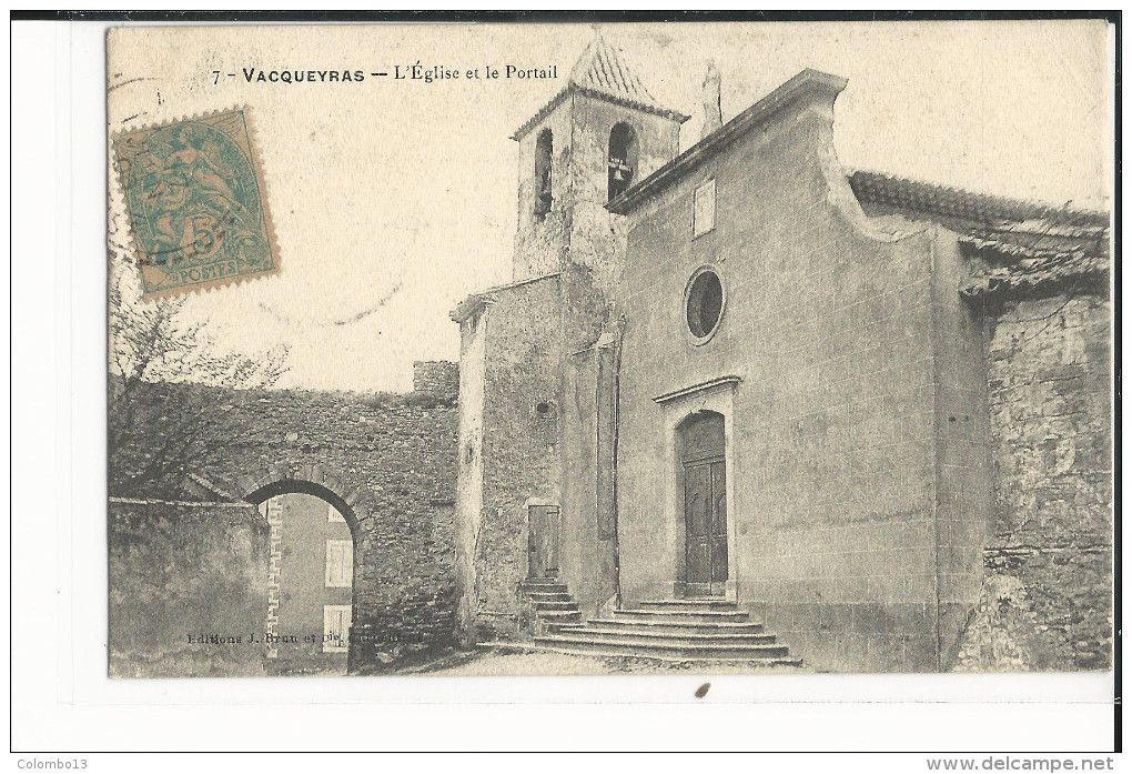 84  VACQUEYRAS  L'EGLISE ET LE PORTAIL - Autres & Non Classés