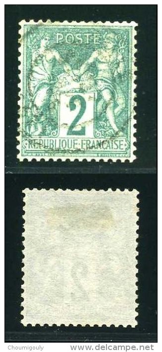 FRANCE N° 62  \"  SAGE  2c  VERT TYPE I  \" OBLITERE TTB. - Autres & Non Classés