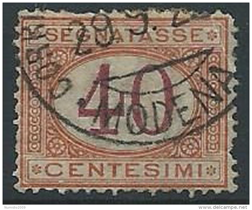 1890-94 REGNO USATO SEGNATASSE 40 CENT - ED433 - Taxe