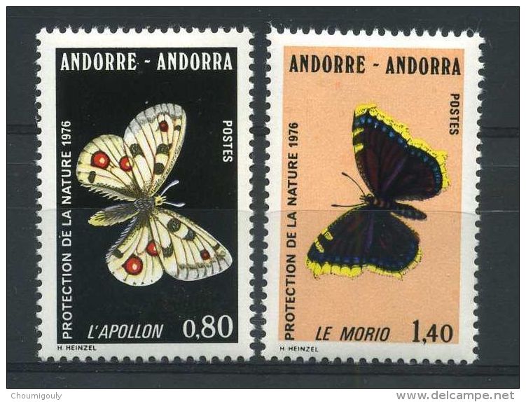 ANDORRE N° 258/59  \" PAPILLONS  \" NEUFS XX TTB. - Autres & Non Classés