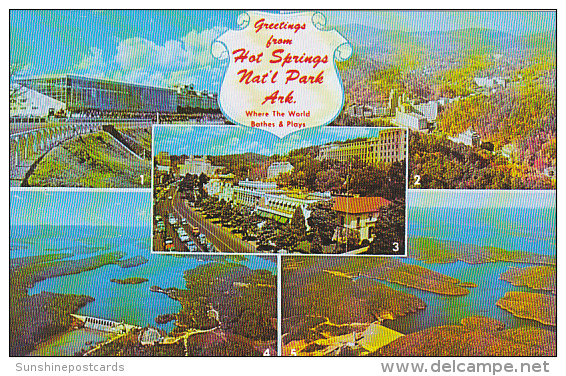 Arkansas Hot Springs Greetings From Multi View - Hot Springs