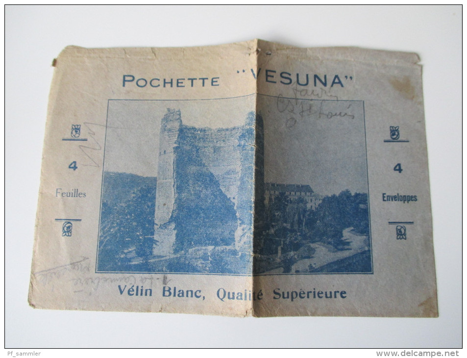 Alter Briefumschlag Pochette "Vesuna" Velin Blanc, Qualite Superieure Gefaltet!!! - Historische Dokumente