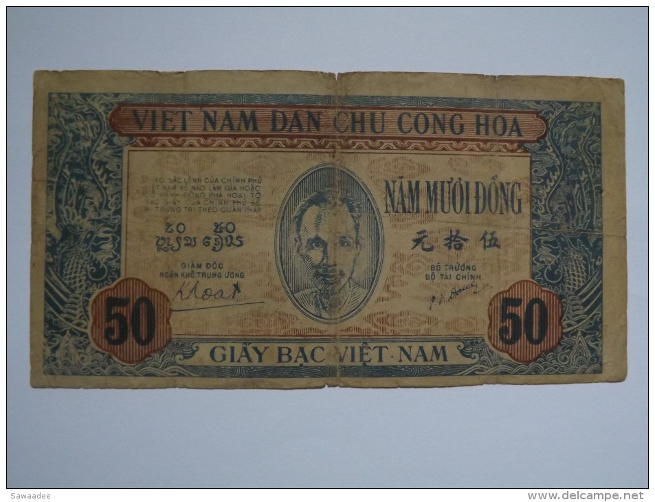 BILLET NORD VIETNAM - P.11 - VIETCONG - 50 DONG - 1947 - HO CHI MINH - BUFFLE - PAYSAN - OUVRIER - Vietnam