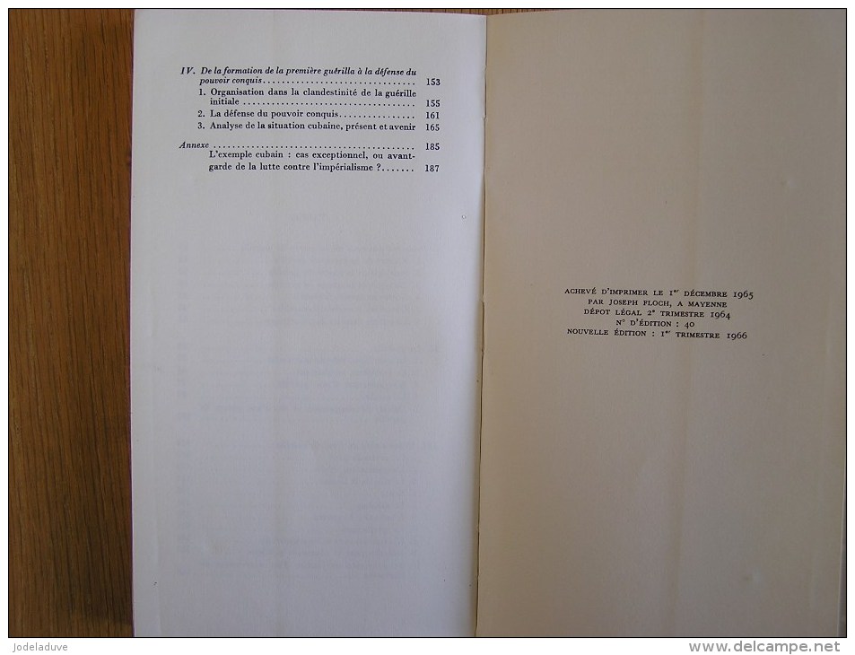 E CHE GUEVARA LA GUERRE DE GUERILLA Cahiers Libres N° 31 Maspero François Cuba Révolution Guérilla - Geschiedenis