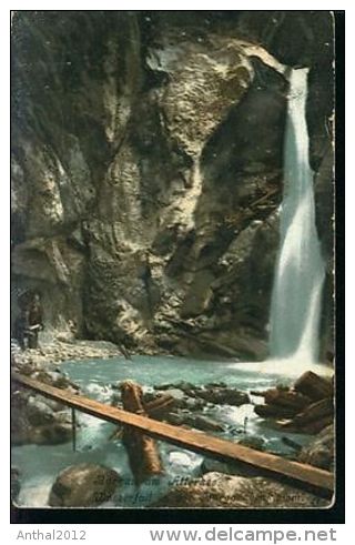 Burgau Am Attersee Wasserfall In Der Burggrabenklamm Um 1920 - Attersee-Orte