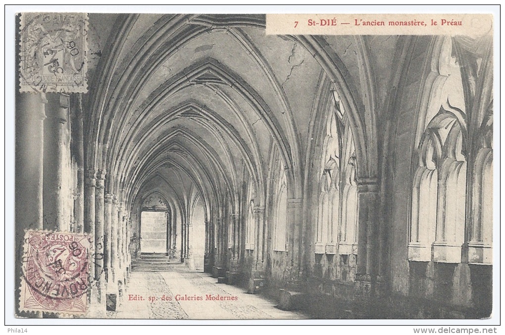 CP SAINT DIE VOSGES / L'ANCIEN MONASTERE LE PREAU  / 1906 POUR PARIS / BOITE RURALE C LUSSE PROVENCHERES SUR FAVE - Provencheres Sur Fave