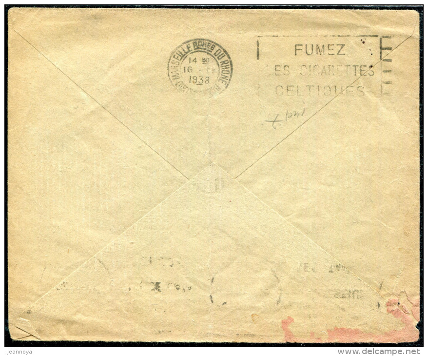 FRANCE - N° 365 / LETTRE DE TOURCOING LE 15/2/1938, 1er VOL PARIS NICE , MULLER N° 421- B - Primi Voli
