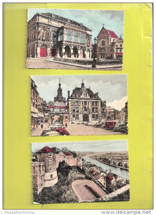 TROIS 3 NAMUR POSTCARDS 1. NAMUR - Le Théâtre 2.PLACE DES ARMES 3.  LA CITADELLE - Namen