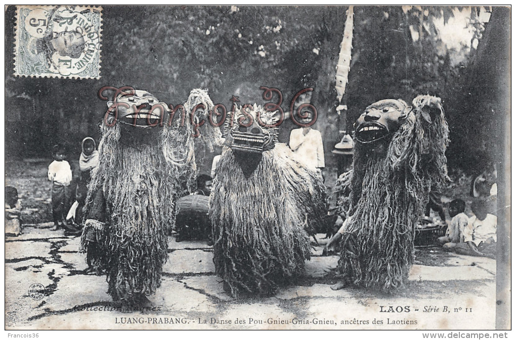 Indochine Laos - Luang Prabang - La Danse Des Pou Gnieu Gnia Gnieu Ancêtres Des Laotiens - Cérémonie - Collect. Raquez - Laos