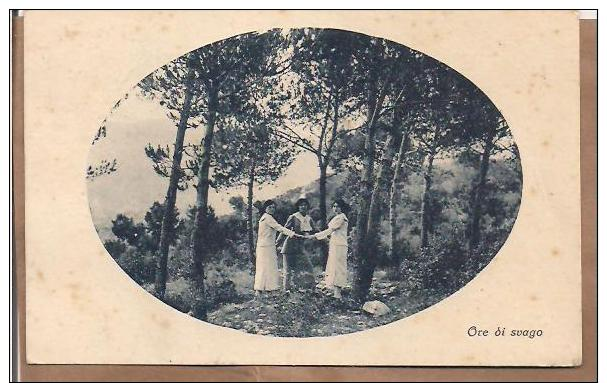 Vecchia Cartolina "Ore Di Svago" Viaggiata Nel 1926 Da Anqua (SI) - Donne