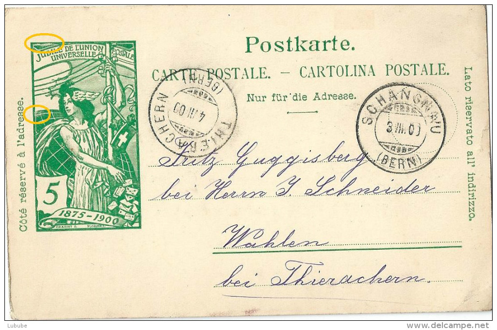 PK 31 UPU  Schangnau - Thierachern             1900 - Entiers Postaux