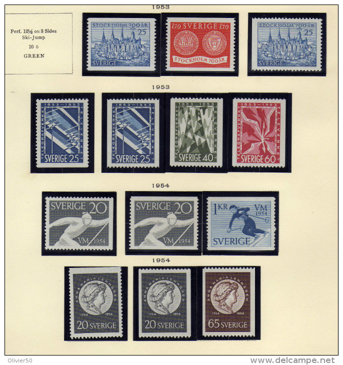 Suède (1953-54)  -  Lot De  Neufs** - Unused Stamps