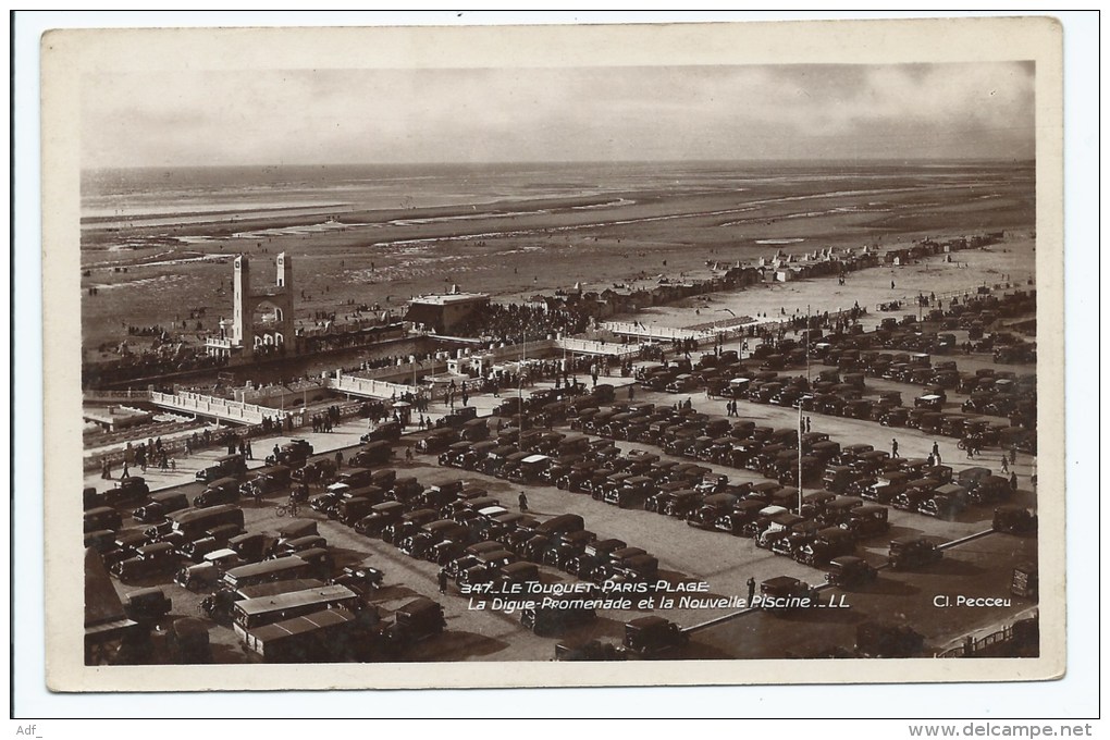 YON@ CPSM LE TOUQUET PARIS PLAGE, TRES NOMBREUX TACOTS, AUTOS VOITURES ANCIENNES, 9cm Sur 14cm Environ, PAS DE CALAIS 62 - Le Touquet