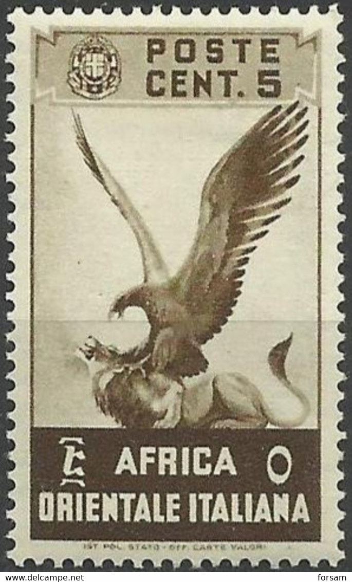 ITALIAN EASTERN AFRICA..1938..Michel # 2...MLH. - Africa Oriental Italiana