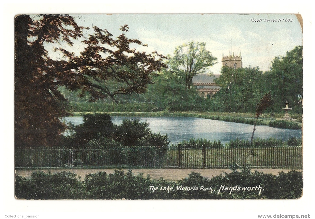 Cp, Angleterre, Handsworth, The Lake, Victoria Park, Voyagée 1907 - Autres & Non Classés