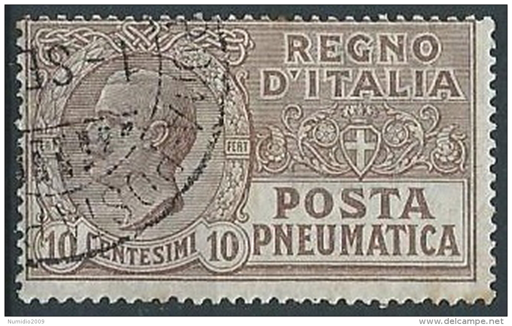 1913-23 REGNO USATO POSTA PNEUMATICA 10 CENT - ED477 - Poste Pneumatique