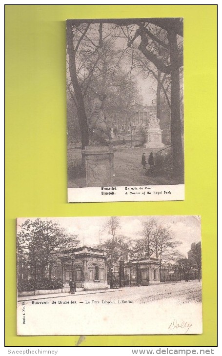 DEUX 2 BRUXELLES BRUSSELS BELGIUM OLD POSTCARDS - Parks, Gärten