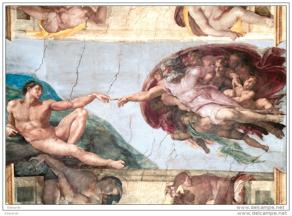 Michelangelo Painting, Switzerland Postcard Used Posted To UK 2012 ATM Meter - Autres & Non Classés