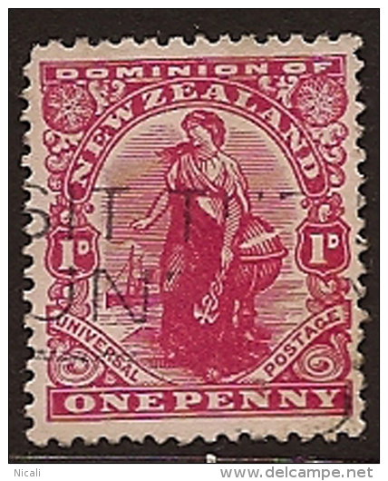 NZ 1909 1d Dominion Globe Flaw SG 406 U VI22 - Oblitérés