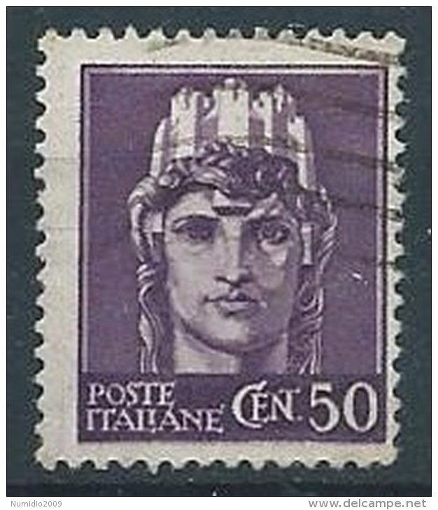 1945-46 LUOGOTENENZA USATO 50 CENT SENZA FILIGRANA - ED484 - Used