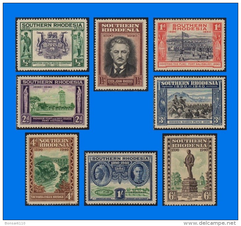 SRH 1940-0001, Golden Jubilee Of BSA Company, Set (8V) MH - Unused Stamps