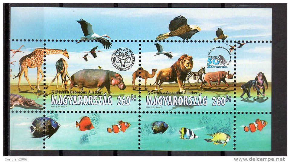 Hungary 2008 / 50 Years Zoos / Block - Other & Unclassified