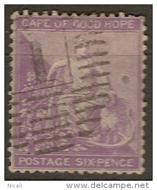 COGH 1864 6d Deep Lilac Hope SG 25a U #BX27 - Cape Of Good Hope (1853-1904)