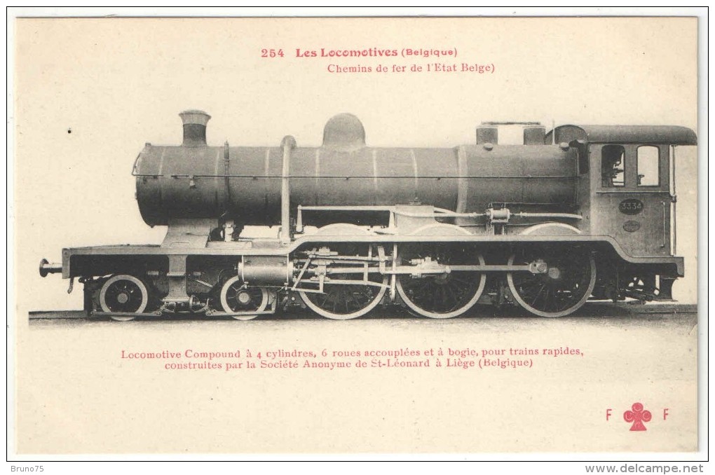 Les Locomotives (Belgique) - FF 254 - Chemins De Fer De L´Etat Belge - Locomotive St-Léonard - Liège - Matériel