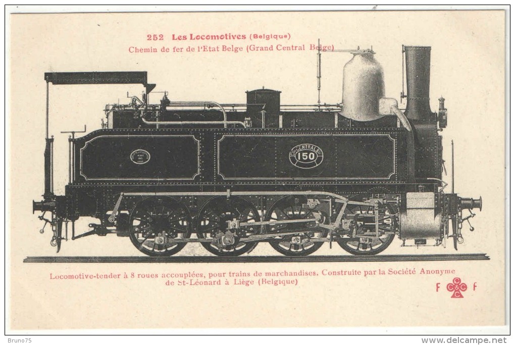 Les Locomotives (Belgique) - FF 252  - Chemins De Fer De L´Etat Belge - Locomotive-tender - Matériel