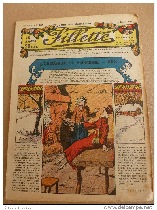 1932 Revue "FILLETTE" :de Belles Histoires à Suivre Et Aussi Ponctuelles Comme Celle-ci  : JACQUOT LE PERROQUET VERT - Fillette