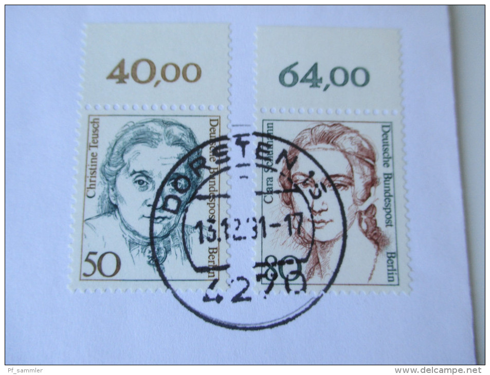 Berlin Nr. 770 / 771 Oberrand Gestempelt In Der BRD Dorsten 13.12.1991 Stempel: Zahlendreher????? - Storia Postale