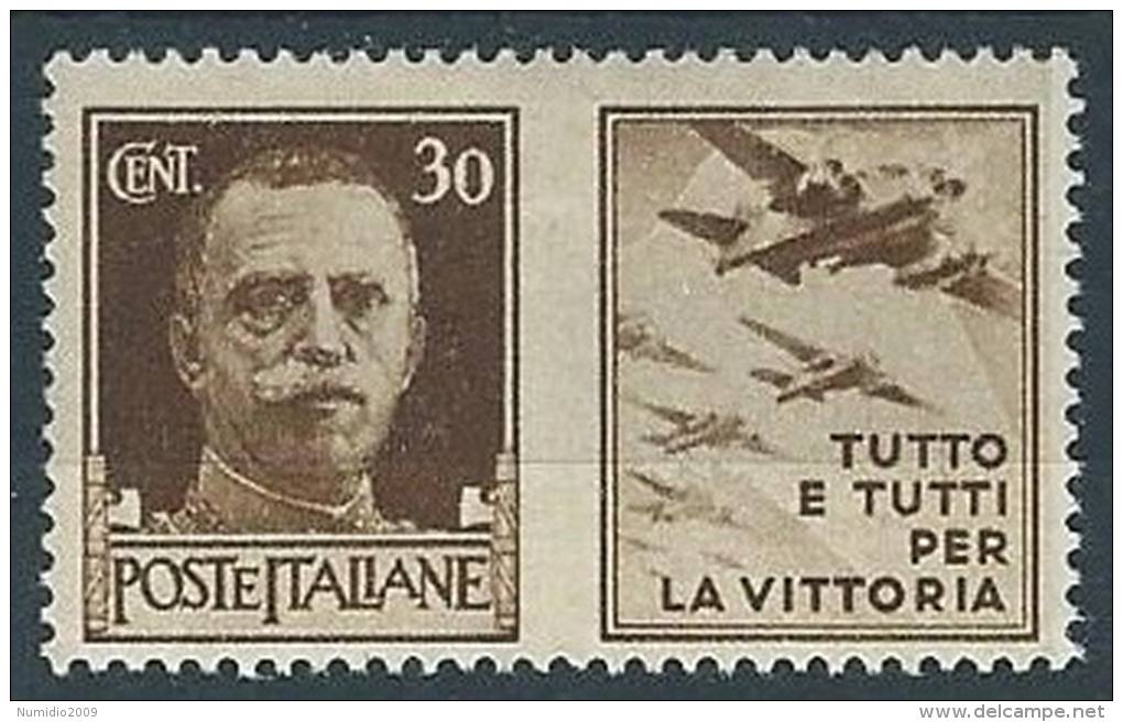 1942 REGNO PROPAGANDA DI GUERRA 30 CENT MH * - ED494-5 - Oorlogspropaganda