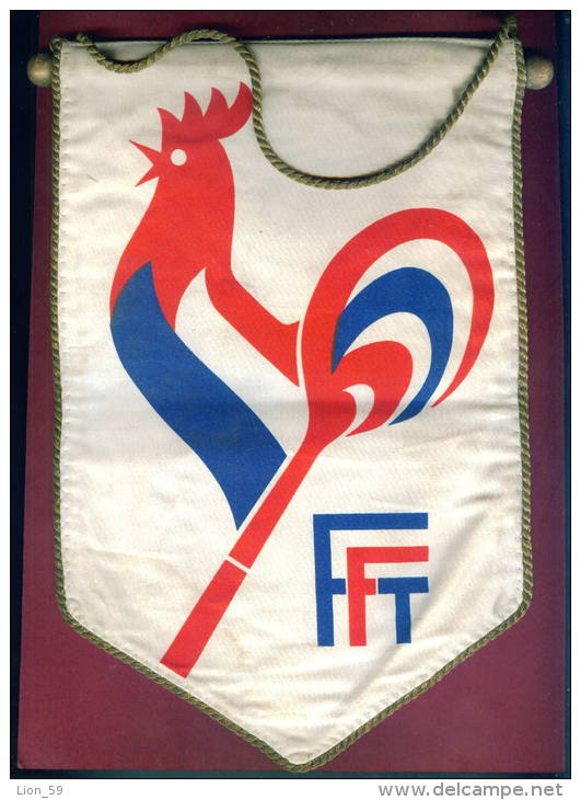 W75 / SPORT Fédération Française De Tennis AUTOGRAPH 17.5 X 27.5 Cm. Wimpel Fanion Flag France Frankreich Francia - Autographes