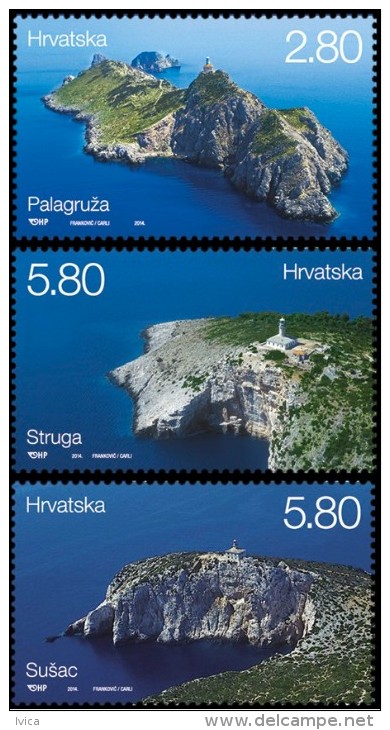 CROATIA - Set 3 Stamps - LIGHTHOUSES - 2014 - Croatie