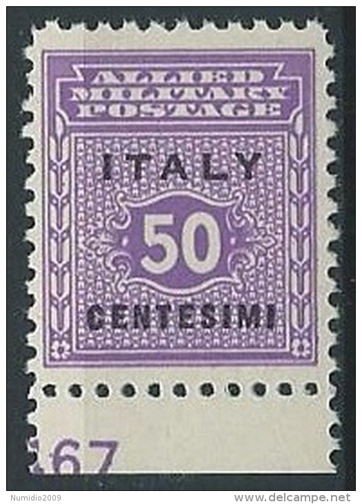 1943 OCCUPAZIONE ANGLO AMERICANA SICILIA 50 CENT MNH ** - ED512 - Occ. Anglo-américaine: Sicile