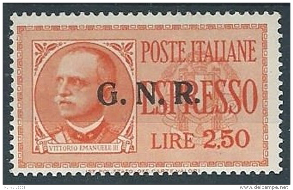 1943-44 RSI ESPRESSO GNR BRESCIA 2,50 LIRE II TIPO MH * - ED485 - Correo Urgente