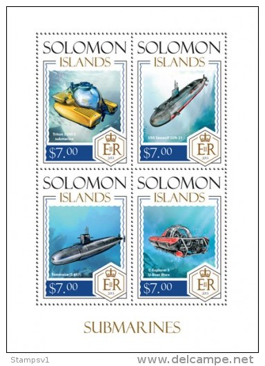Solomon Islands. 2014 Submarines. (108a) - Duikboten