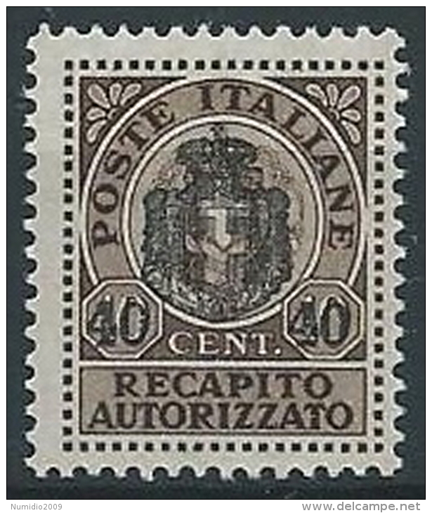 1945 LUOGOTENENZA RECAPITO AUTORIZZATO  40 CENT MNH ** - ED509-2 - Autorisierter Privatdienst