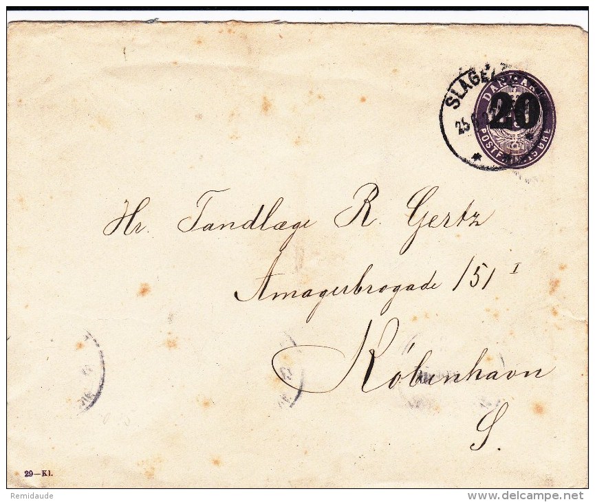 DANMARK - 1922 - ENVELOPPE ENTIER POSTAL De SLAGELSE Pour COPENHAGUE - Entiers Postaux