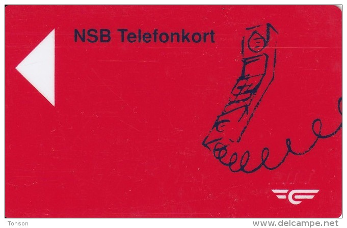 Norway, NSB-08, 20 Kr, Magnetic Railway Card, Laying Phone, 2 Scans. - Norwegen