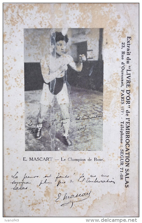 BOXE - E . MASCART - CPA - LE CHAMPION DE BOXE - Boxing