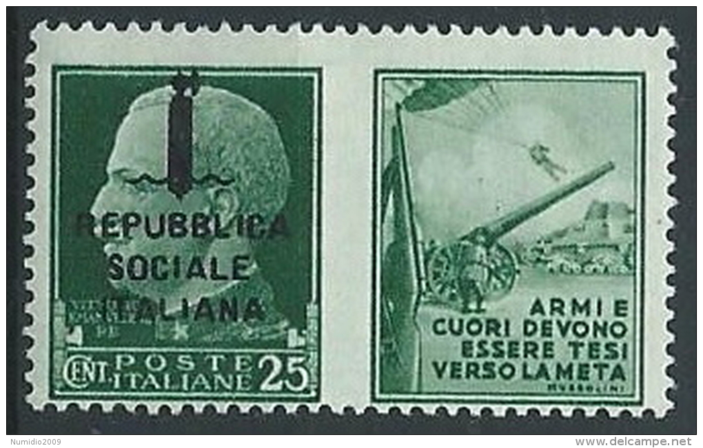 1944 RSI PROPAGANDA DI GUERRA 25 CENT MNH ** - ED520-2 - War Propaganda