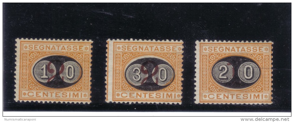 FRANCOBOLLI REGNO 1891 SEGNATASSE MASCHERINE * 17 18 19 Nuovi Linguellati Cod.  Fra.126 - Mint/hinged