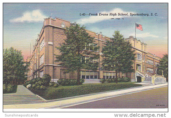 South Carolina Spartanburg Frank Evans High School 1961 Curteich - Spartanburg