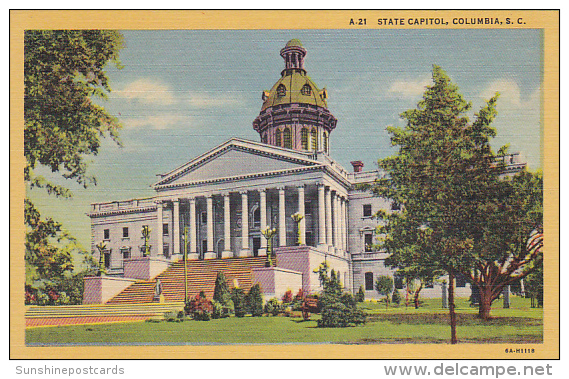 South Carolina Columbia State Capitol Building Curteich - Columbia
