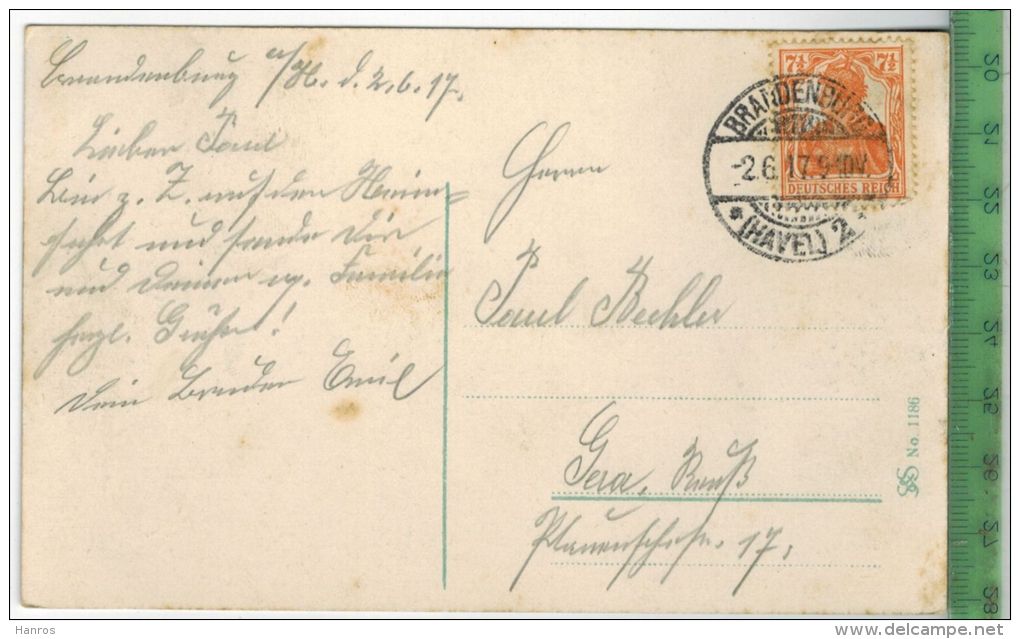 Brandenburg A. H. Blick Nach D. Schiffs-Werft &ndash;  1917 -Verlag: ----------,   Postkarte,mit Frankatur, Mit Stempel - Brandenburg