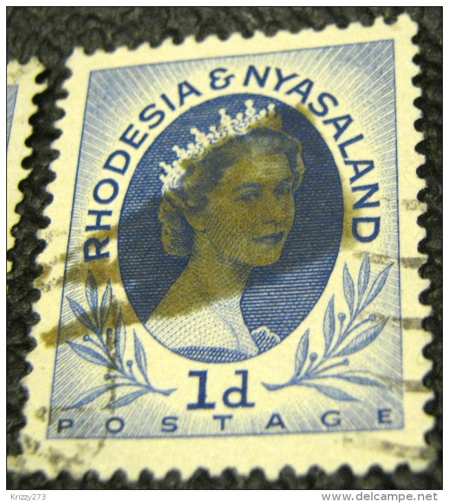 Rhodesia And Nyasaland 1954 Queen Elizabeth II 1d - Used - Rhodesia & Nyasaland (1954-1963)