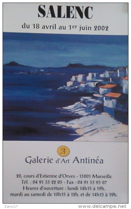 AFFICHE SALENC  Galerie Antinéa Marseille 2002 PAYSAGE MARINE RIVAGE - Afiches