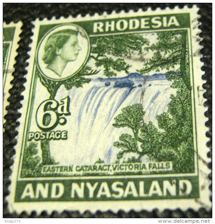 Rhodesia And Nyasaland 1959 Eastern Cataract Victoria Falls 6d - Used - Rhodesia & Nyasaland (1954-1963)
