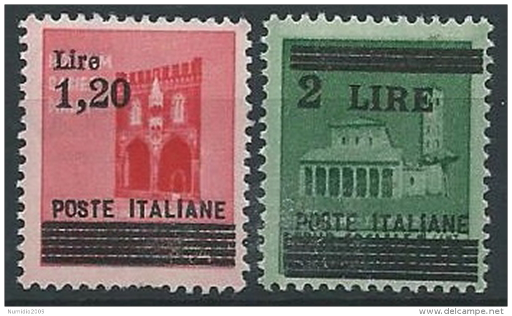 1945 LUOGOTENENZA SOPRASTAMPATI 2 VALORI MNH ** - ED539-6 - Neufs